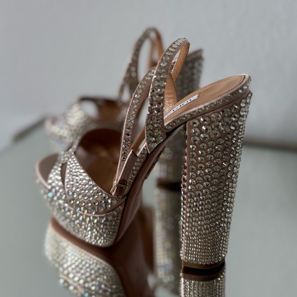 New AQUAZZURA Sinner Crystal Plateau 140 38 $2,495 - Picture 12 of 17